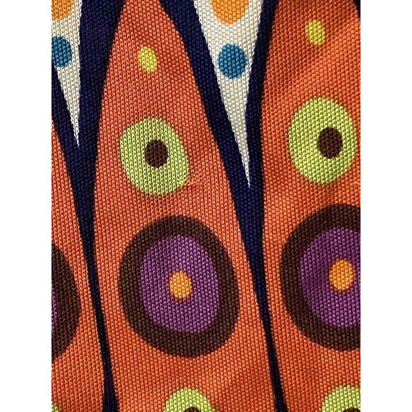 Trina Turk Multicolor Tribal Art 100% Silk Blouse Size 2 With Side Zipper - Picture 8 of 9